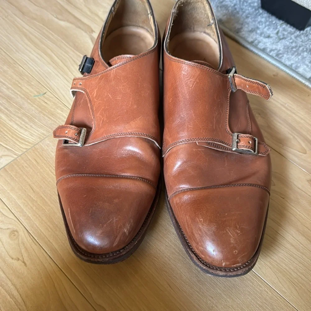 Alfred Sargent J. Crew Mahogany Double Monk Strap Shoes